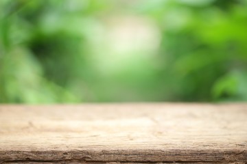 Outdoor Wooden table view