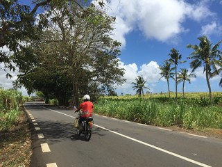 motorbike on street in mauritius