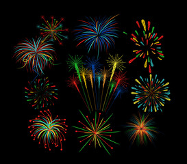 Colorful Fireworks set