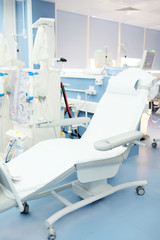 dialysis equipment in an interior of a hospital