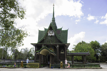 Fototapeta premium Temple Thailand Made Empty Bottles