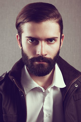 Portrait of handsome man with beard