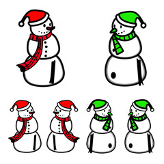 Christmas snowman vector