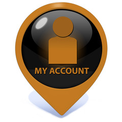 My account pointer icon on white background