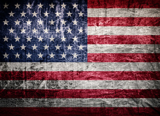 old worn and grunge American flag