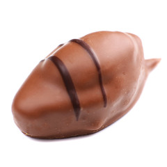 Delicious chocolate candy isolated on white