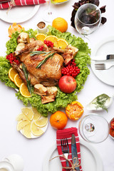 Baked chicken for festive dinner
