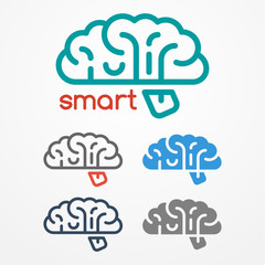 Brain logo set