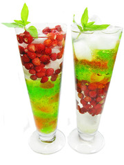fruit cocktail smoothie with wild starwberry