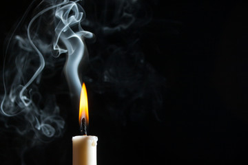 Candle with smoke