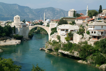 Fototapeta na wymiar The famous bridge at Mostar