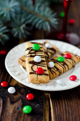 Christmas shortbread cookies with chocolate dragees