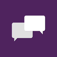 Communication Flat Icon over Purple
