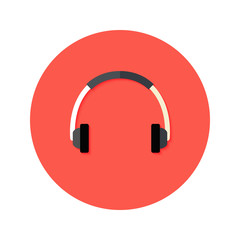 Headset Flat Circle Icon