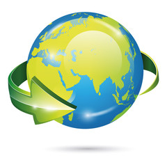 Naklejka premium Globe vector icon. EPS