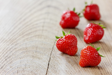 Strawberry on a wooden background