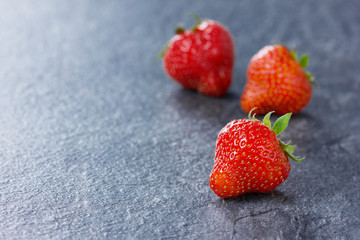 Strawberry on a black background