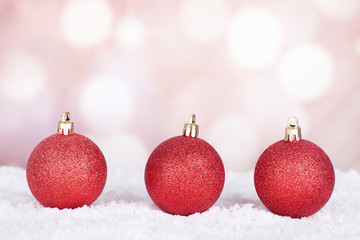 Three Red Christmas Balls