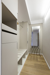 Interior of a wardrobe room - closet 