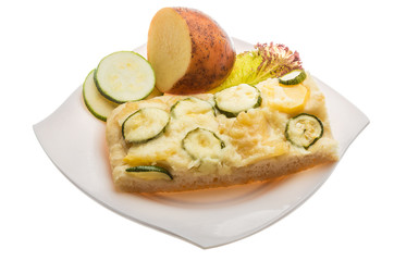 Pizza with zucchini