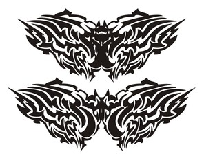 Fototapeta premium Tribal vector bat in the form of a butterfly