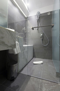 Interior of a luxury hotel bathroom 