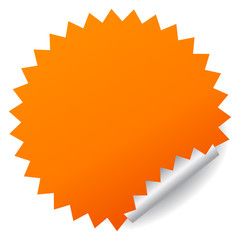 Blank orange vector sticker