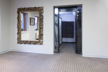 Interior of a luxury corridor with passenger lift 