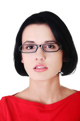 Portrait of young woman in eyewear