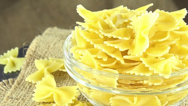 Portion of Bow-Tie Pasta (seamless loopable 4K UHD footage)