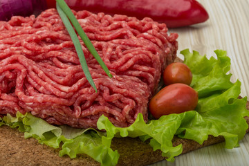 Raw minced beef