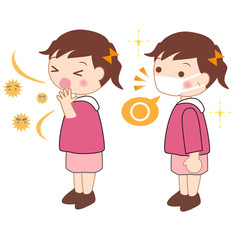 咳とマスク 女の子