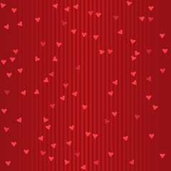 Seamless holiday red striped pattern with hearts
