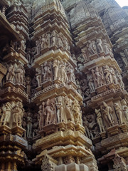 Fototapeta na wymiar Temples at Khajuraho in India