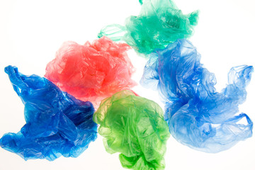 Fototapeta premium Plastic bags on white background