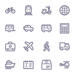 Transport web icons set