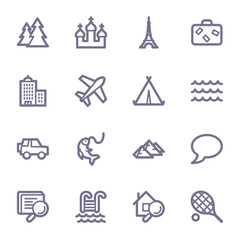 Travel web icons set