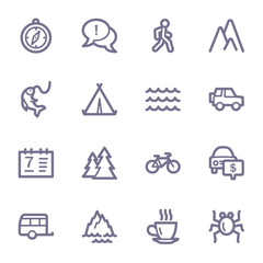Travel web icons set