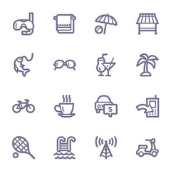 Vacation web icons set