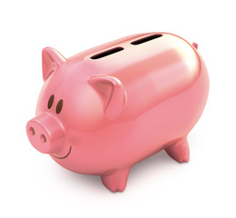 Piggy Bank Two Hole. Clipping path included.