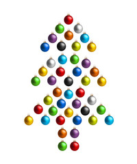 Christbaum aus Weihnachtskugeln