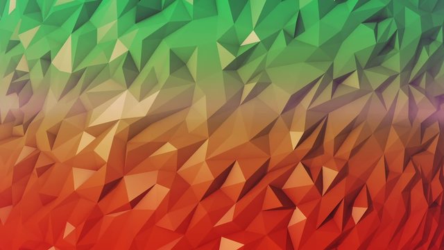 Abstract low poly moving background 40s loop green and red