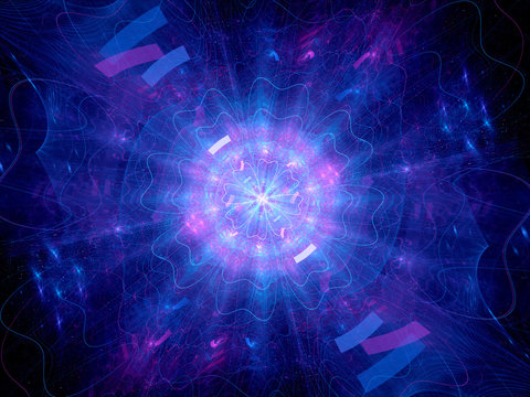Blue glowing Higgs boson