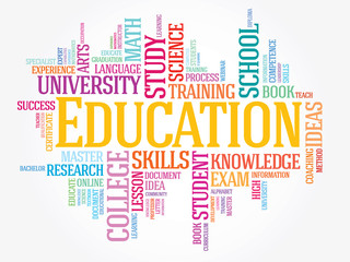 Education word cloud. Vector illustration business collage