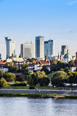 Downtown Warsaw at afternoon sun