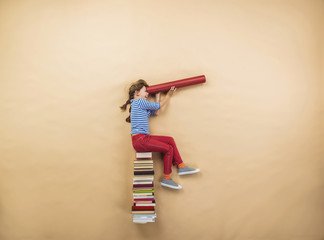 Girl with books