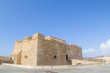 Fototapeta na wymiar Paphos Castle located in the city harbour, Cyprus.