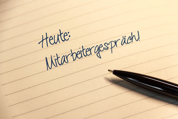 Notiz mit Mitteilung