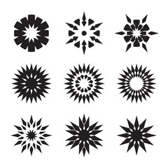 Set of black stars