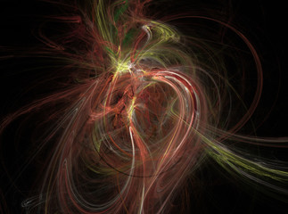 Red, yellow abstract fractal effect light background